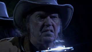 Neil Young performing with Jimmy Fallon on The Tonight Show