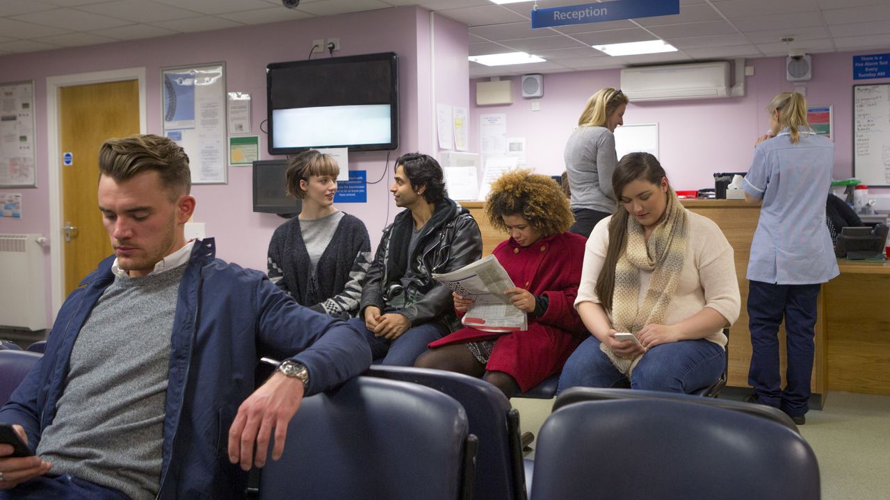 A hospital waiting room