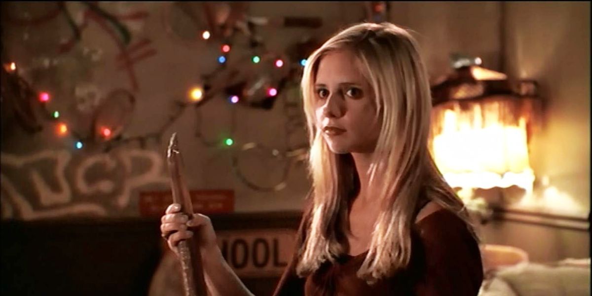 Sarah Michelle Gellar as Buffy the Vampire Slayer.