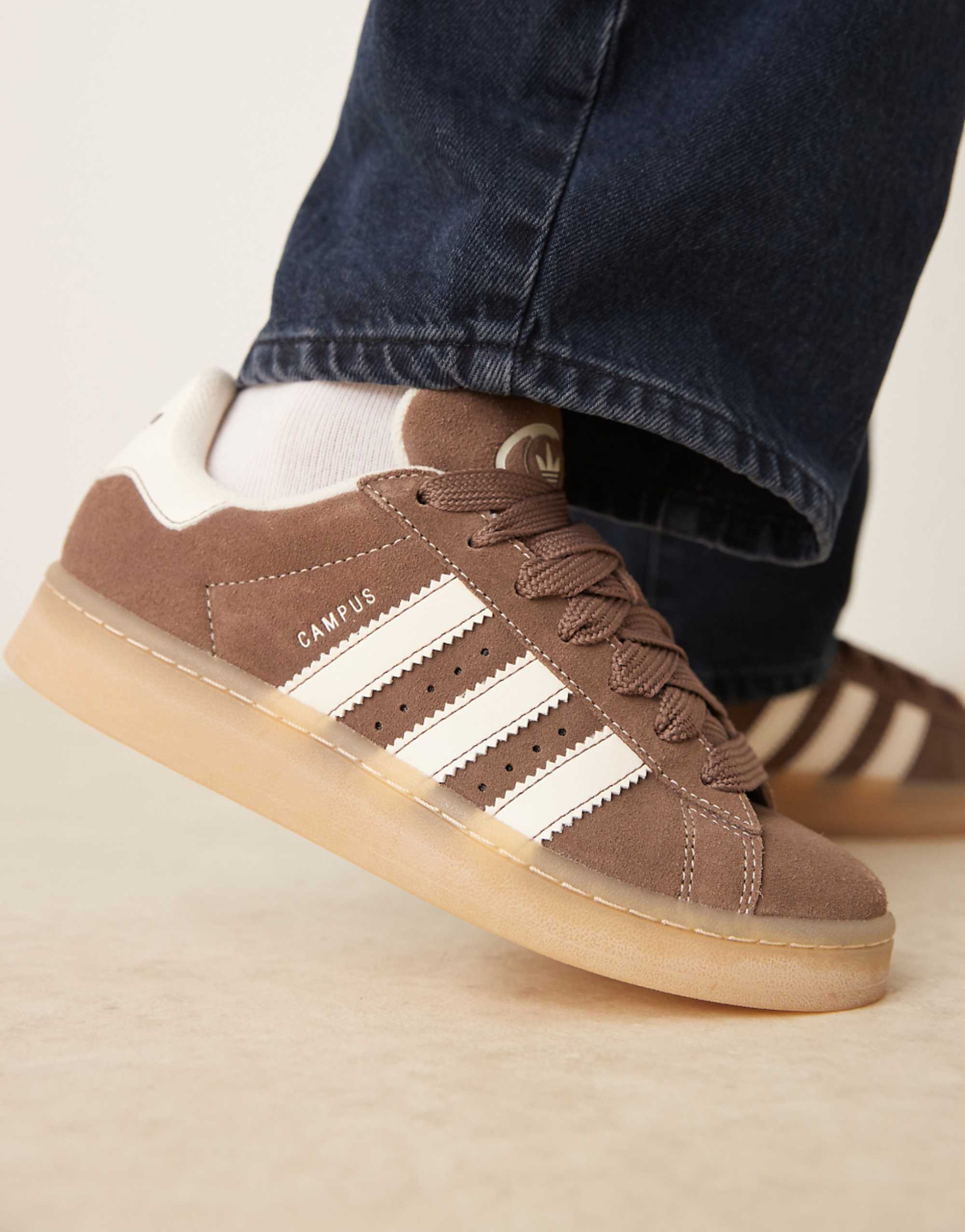 Adidas Originals Campus 00s Trainers in Brown and White
