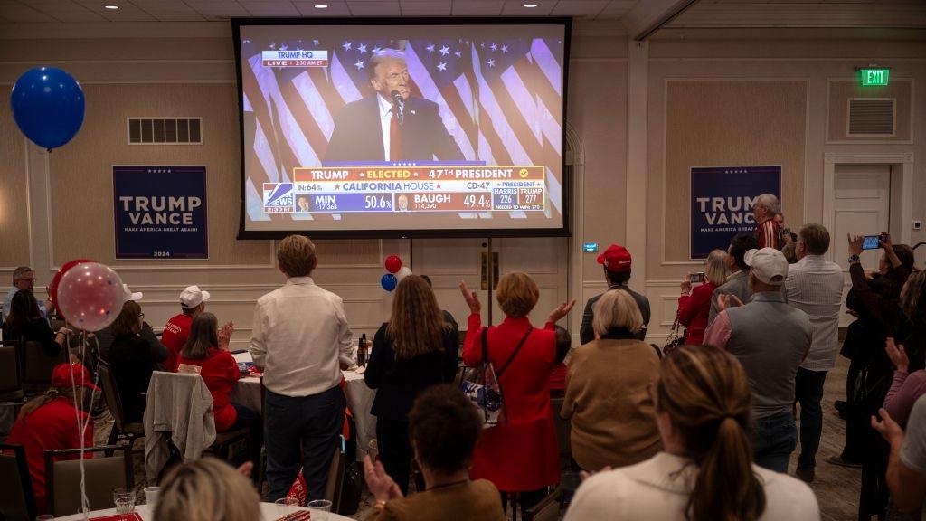 Republican voters at an election watch party in Wisconsin. 