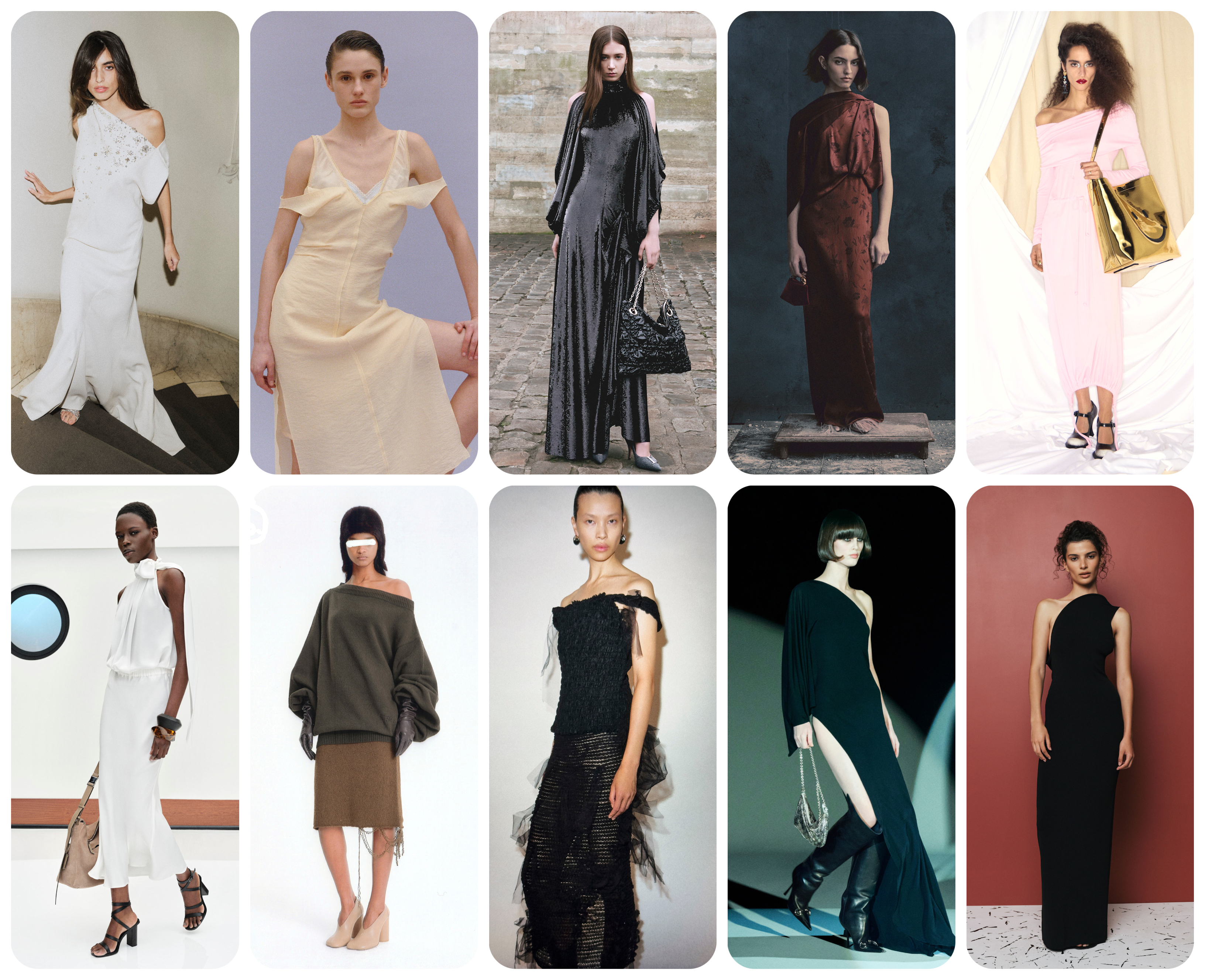 summer fashion trends 2026, shoulder play at Alberta Ferretti, Rachel Comey, Dior, Erdem, Moschino, Max Mara, MM6 Maison Margiela, Khaite, Gucci, Christopher Esber