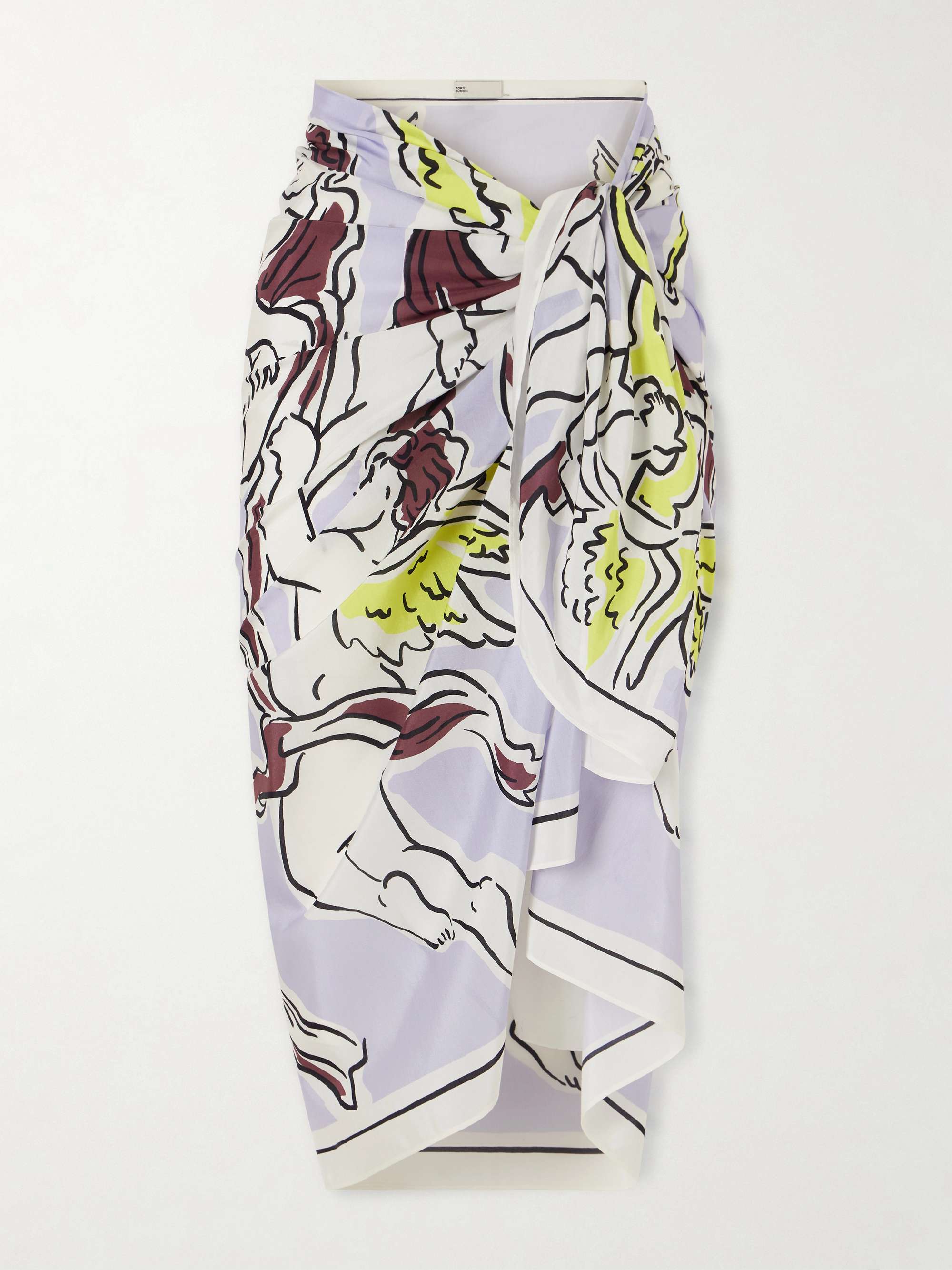 Printed Cotton and Silk-Blend Twill Pareo