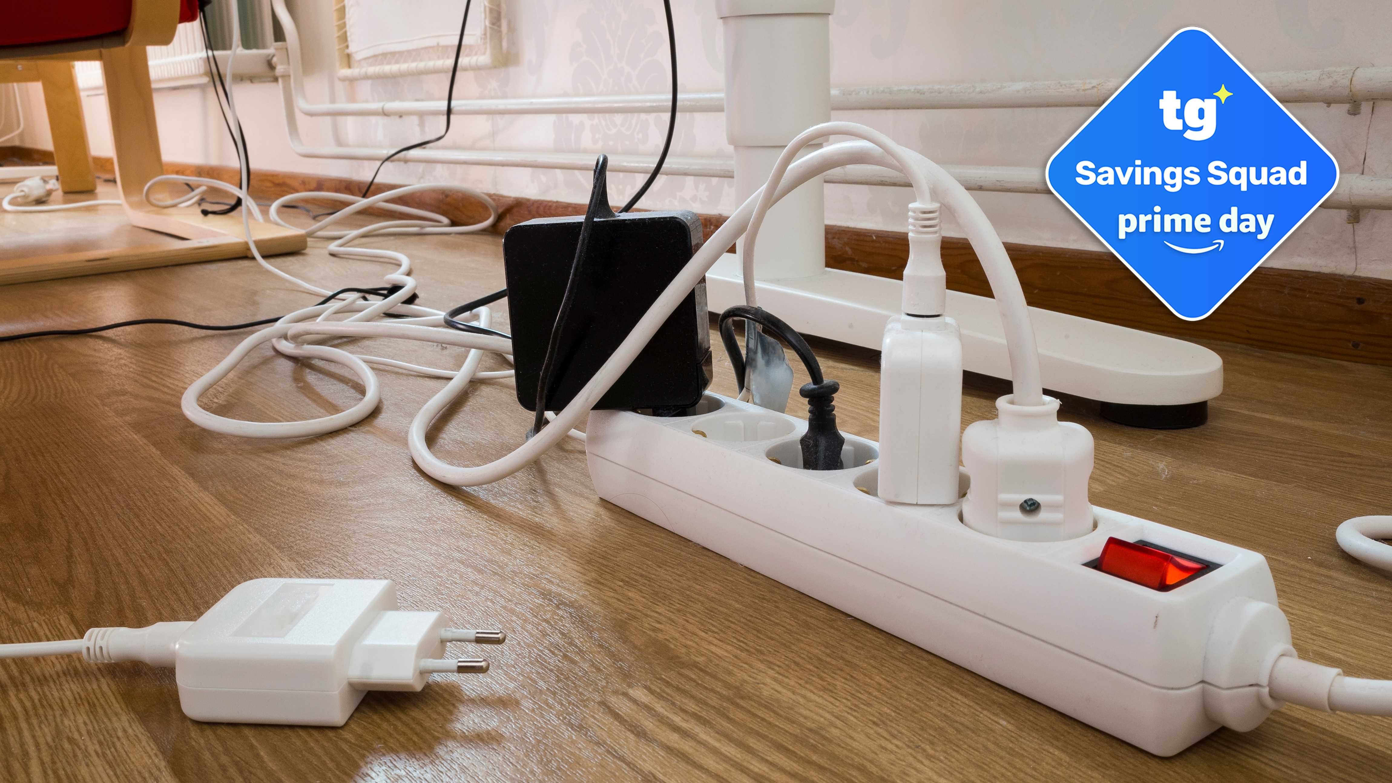 Messy cables with Prime Day badge