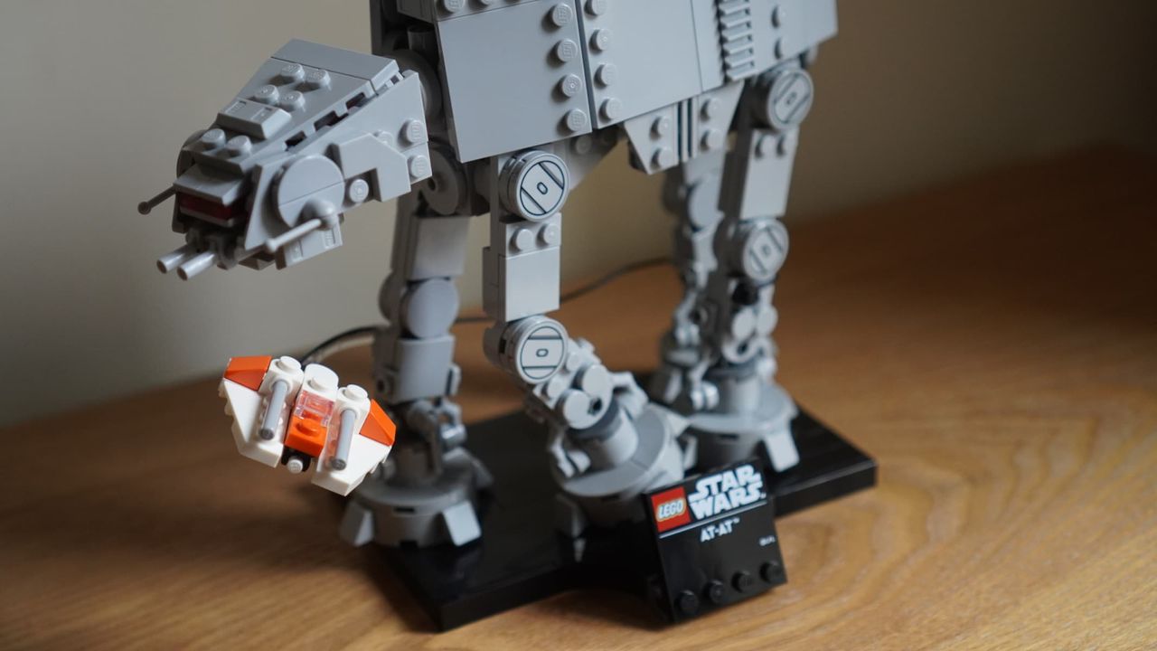 The completed build of Lego Star Wars AT-AT (2026) edition