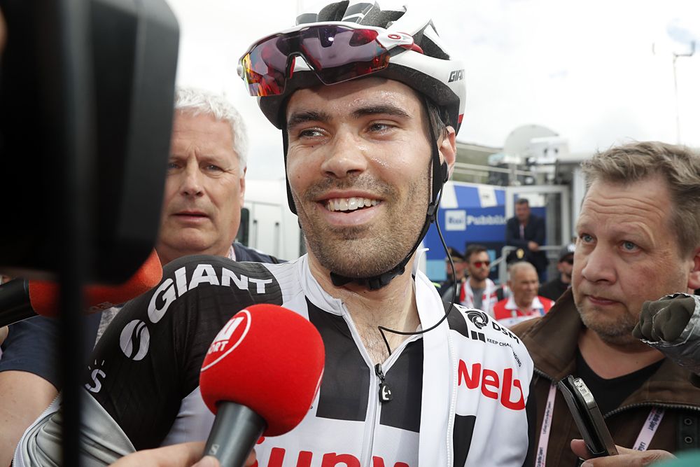 Tom Dumoulin (Sunweb) happy to gain some time back on Simon Yates after stage 18 at the Giro d'Italia