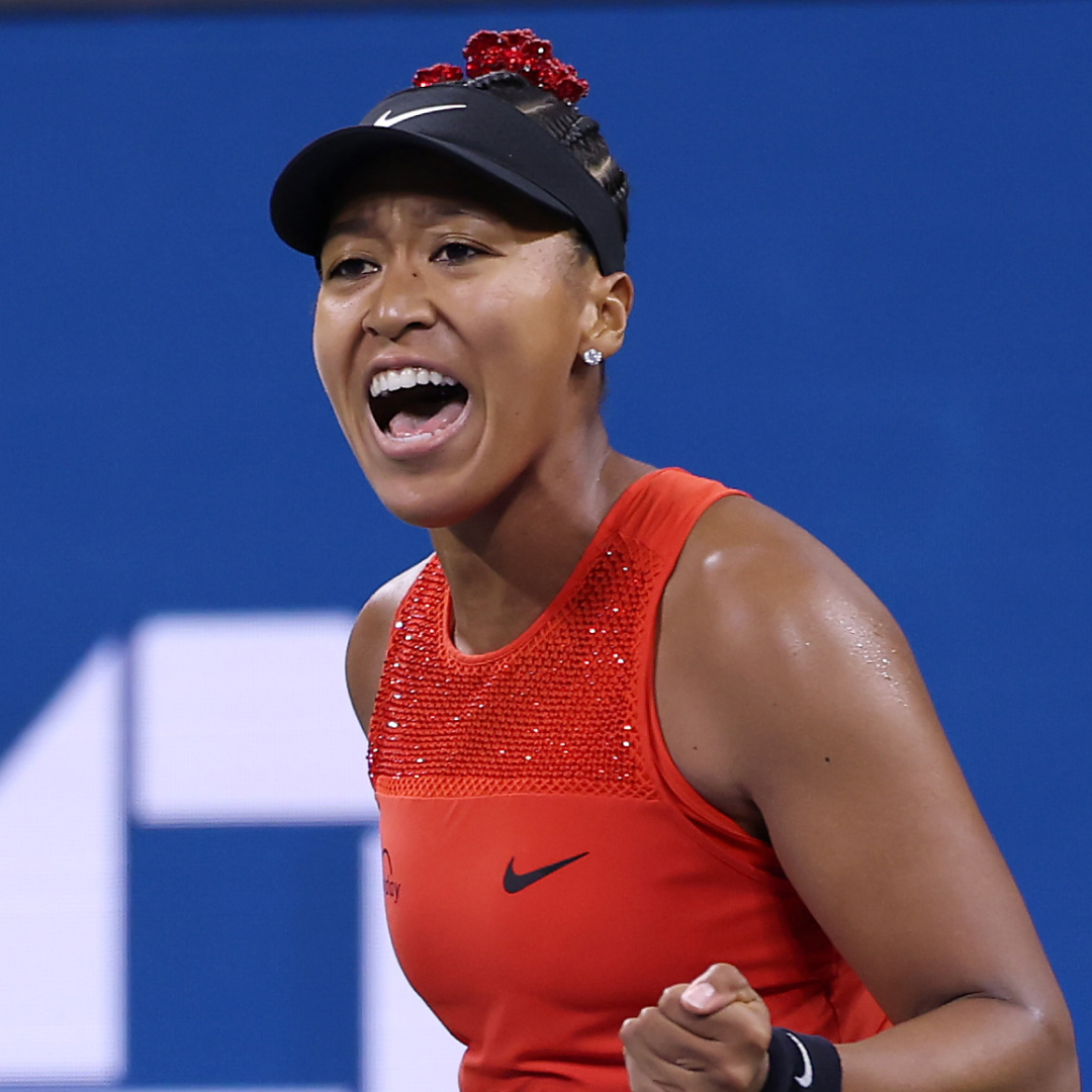 Naomi Osaka competed at the 2025 US Open in an all-red Nike outfit