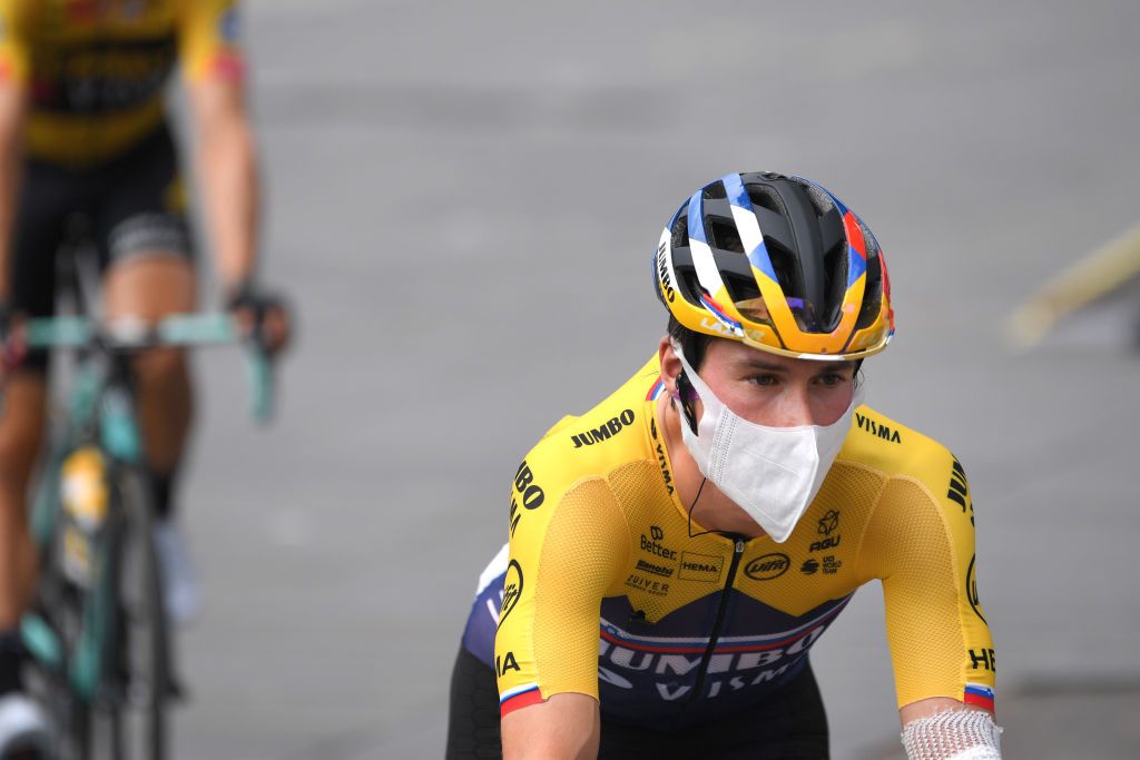 NICE FRANCE AUGUST 29 Start Primoz Roglic of Slovenia and Team Jumbo Visma Nice City during the 107th Tour de France 2020 Stage 1 a 156km stage from Nice Moyen Pays to Nice TDF2020 LeTour on August 29 2020 in Nice France Photo by Tim de WaeleGetty Images