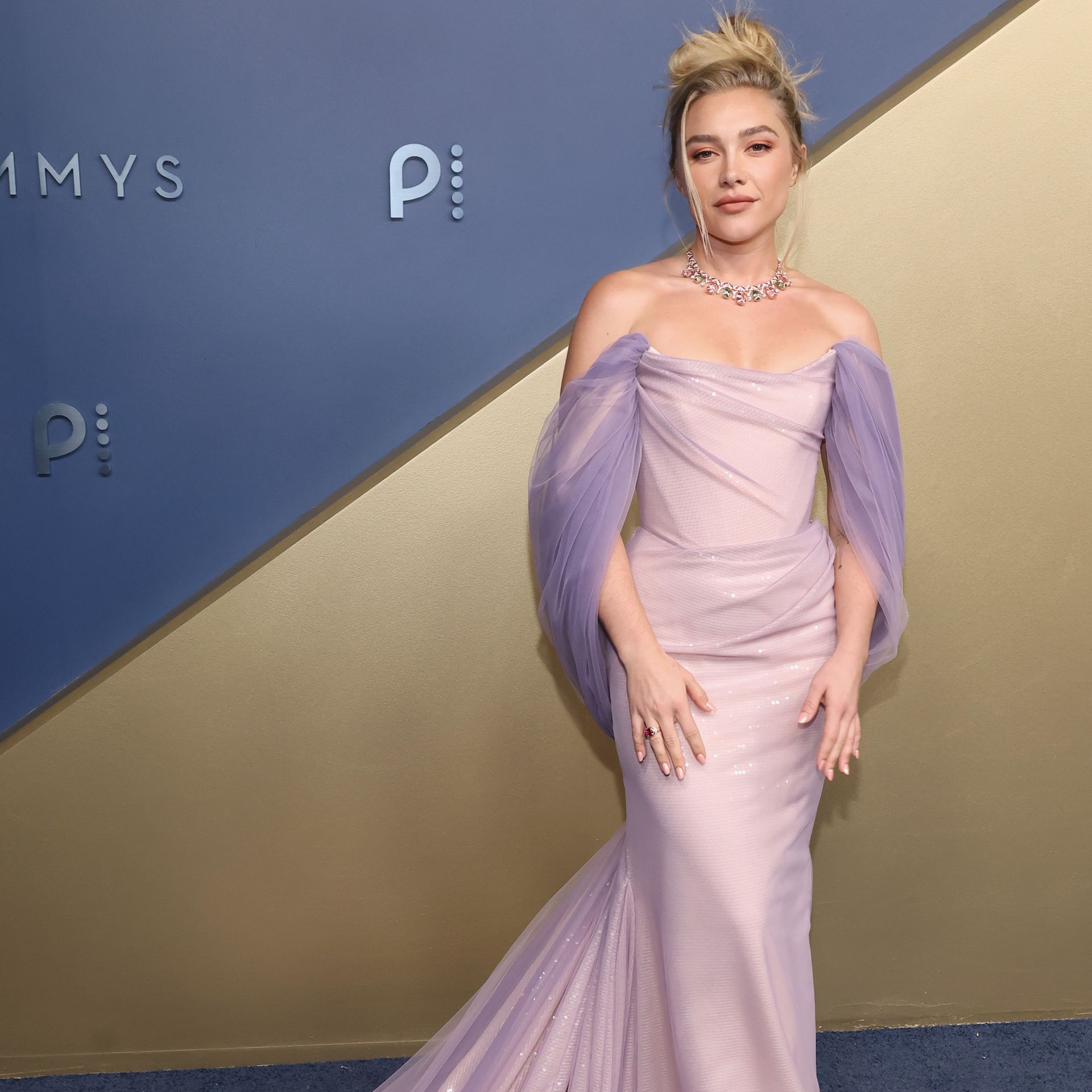 Pugh in a pastel gown for the 2026 Emmys