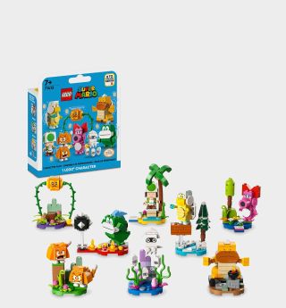 A collection of Lego Character Pack kits with a box on a plain background