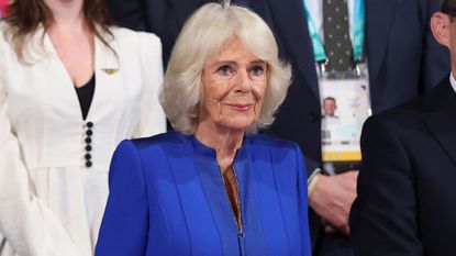 Queen Camilla is seen in the Royal Box during the opening ceremony ahead of the Glasgow 2026 Commonwealth Games 