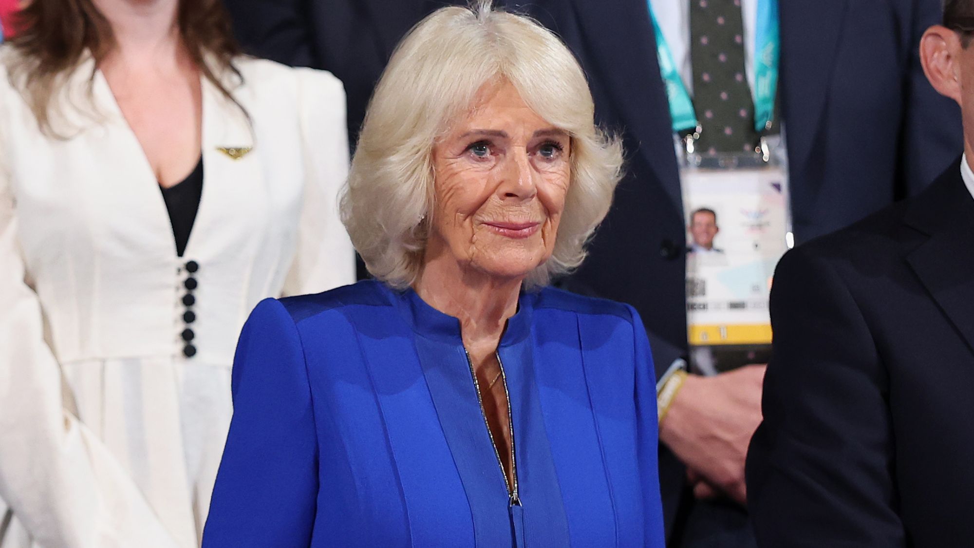 Queen Camilla is seen in the Royal Box during the opening ceremony ahead of the Glasgow 2026 Commonwealth Games 
