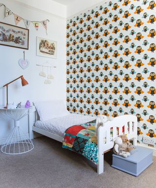 children room with feature wall