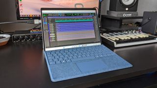 Microsoft Surface Pro 9 with Pro Tools project window open
