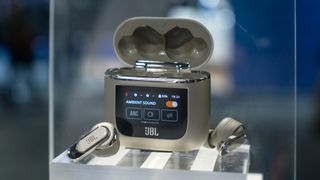 JBL Tour Pro 2 wireless earbuds loose out of case.