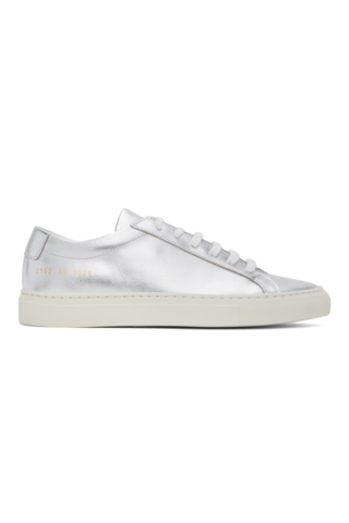 Common Projects Silver Achilles Sneakers (Were $480) 