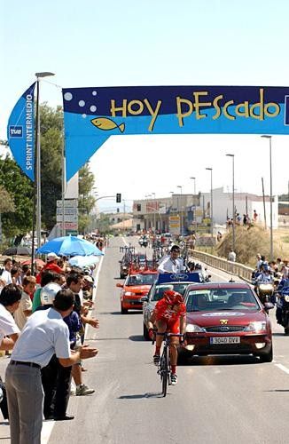 Mario De Sarraga (Relax-Gam) passes an intermediate sprint