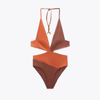 Zara Cut Out Halter Swimsuit