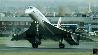 The last Concorde to ever fly touches down at Filton airfield on November 23, 2003 in Bristol, England.