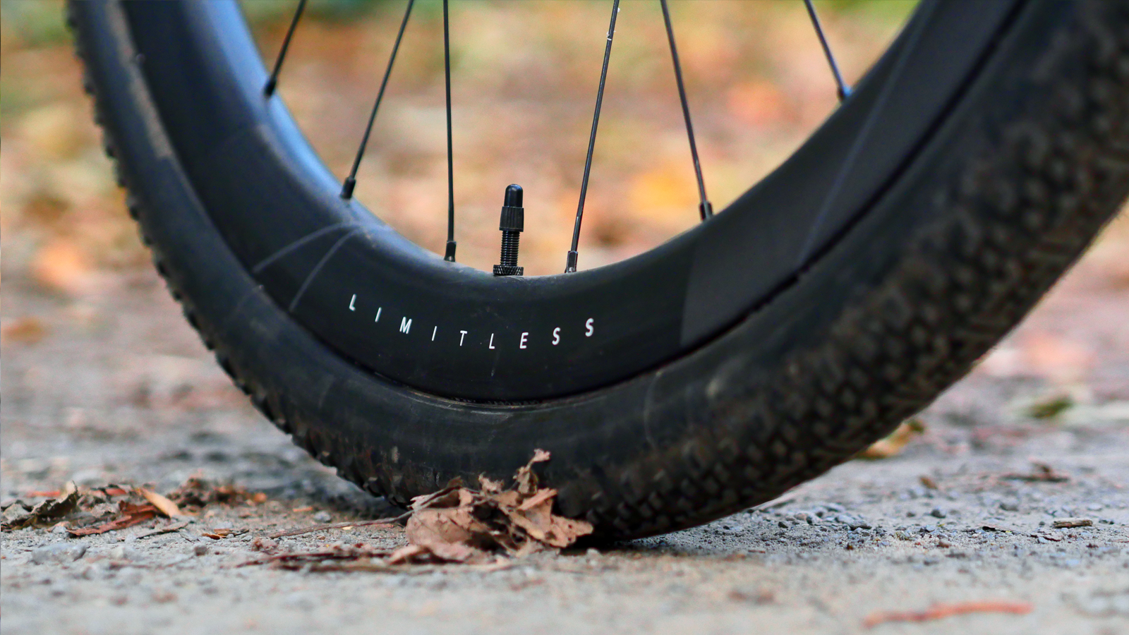 Detail of Hunt Limitless wheel and Panaracer X1 gravel tyre