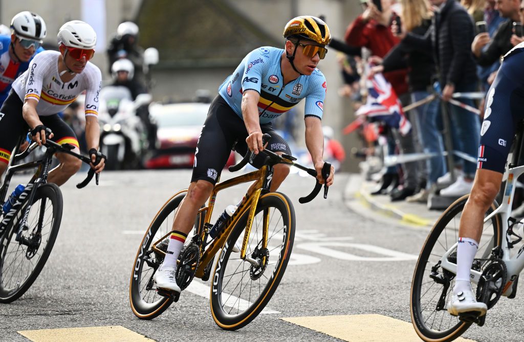 UCI Road World Championships: Remco Evenepoel (Belgium) during the elite men&#039;s road race