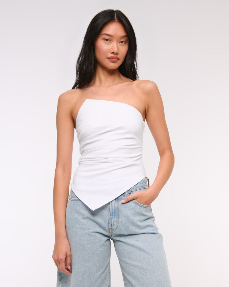 Asymmetrical Strapless Top