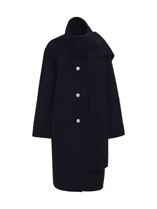 Claude Wool-Blend Scarf Coat