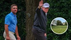 Bryson DeChambeau and Donald Trump walk up to the White House