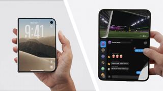 The iPhone Duo being held in the hand