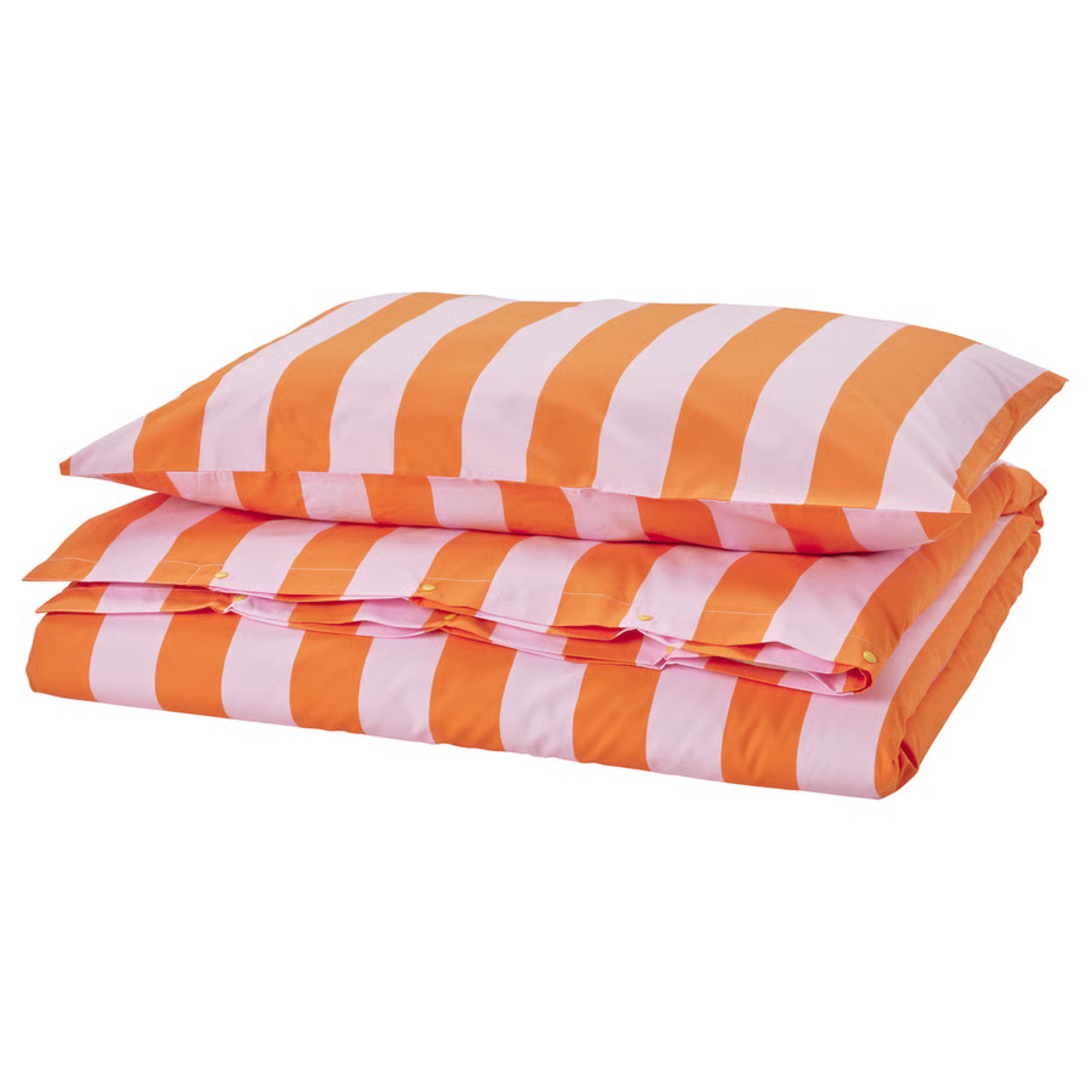 pink and orange striped bedding