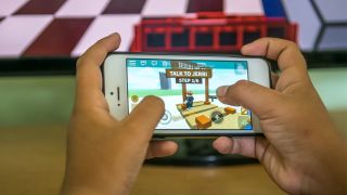 Roblox being played on a mobile device