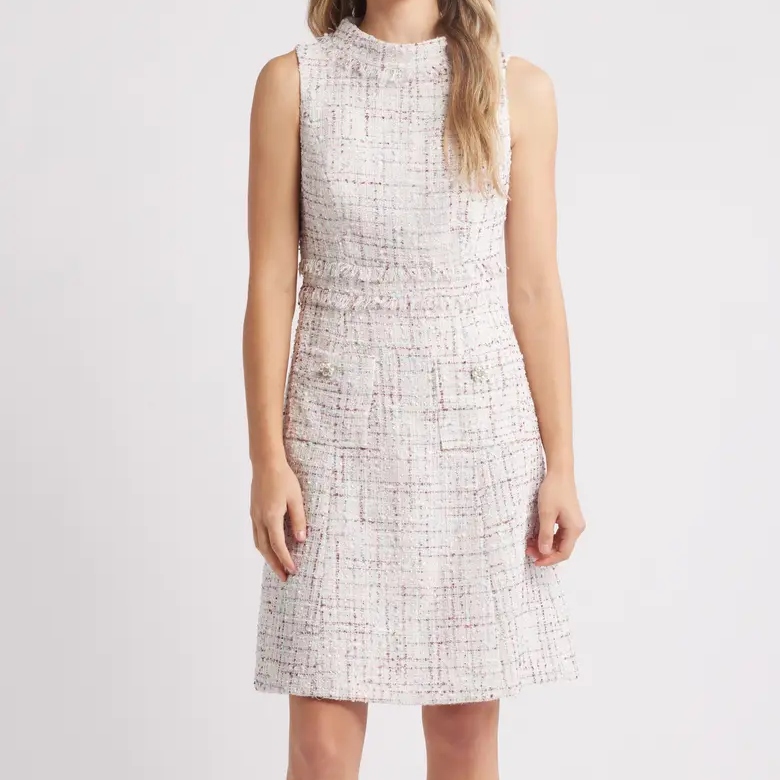 Eliza J Sleeveless Tweed Dress