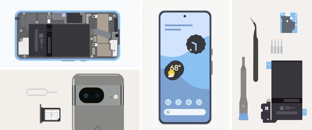 Google Pixel repair illustrations