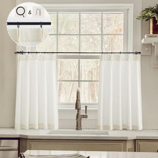 Linen Cream Cafe Curtains