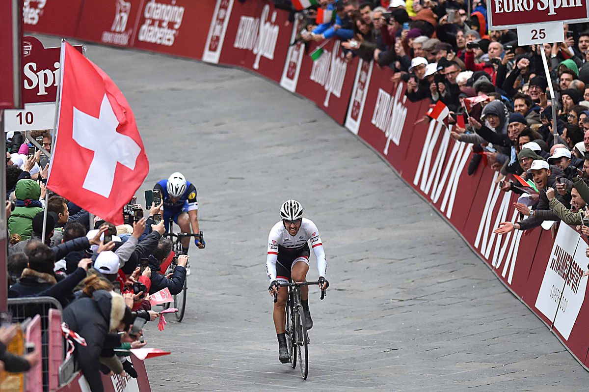 Fabian Cancellara outsprints Zdenek Stybar to win Strade Bianche