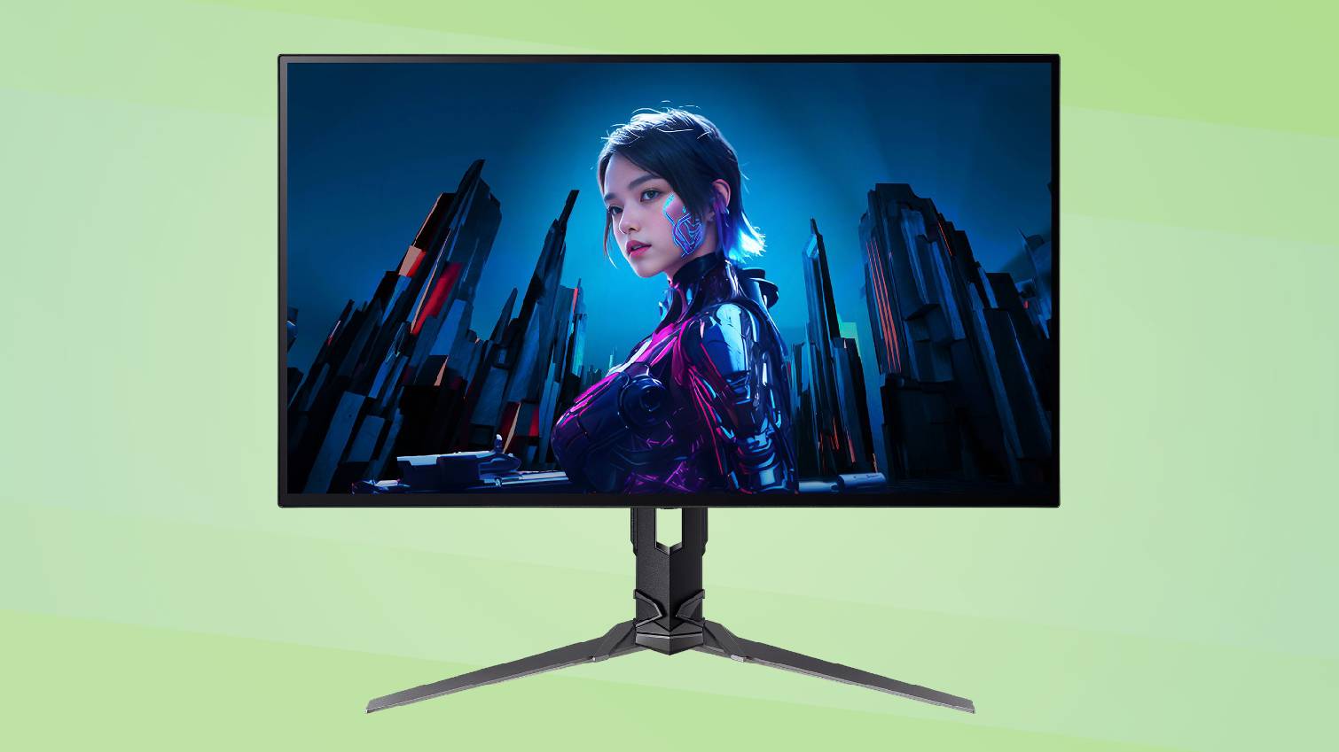 Acer Predator X27U F8 gaming monitor of green bakground