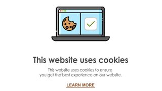 Internet pop up notification informing users that the website uses cookies