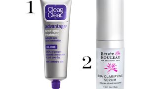 Clean & Clear Advantage Acne Spot Treatment / Renée Rouleau BHA Clarifying Serum
