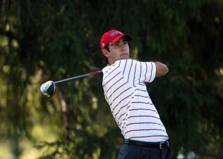 Cameron Tringale hits a drive at the 2009 Walker Cup