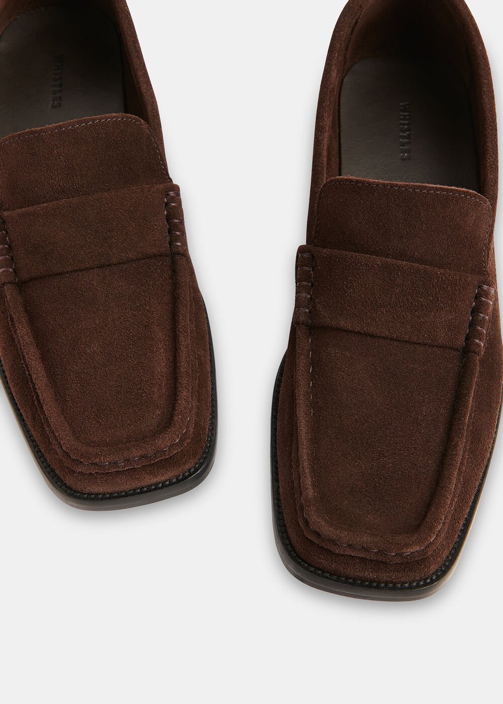 Chocolate Mora Suede Square Toe Loafer