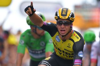 Dutch sprinter Dylan Groenewegen last won a stage of the Tour de France with Jumbo-Visma in 2019