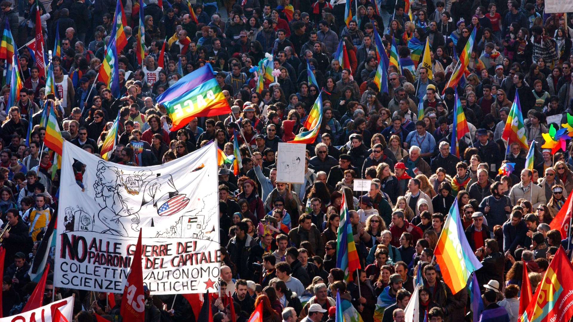 The anti war rally in Rome went into the record books as the biggest ever held