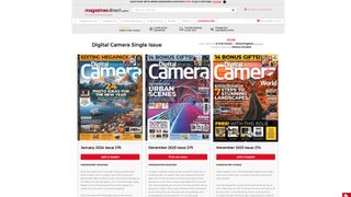 Magazines Direct online magazine shop page displaying single issues of Digital Camera magazine
