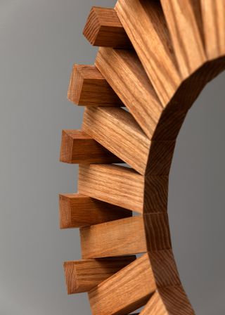 Detail of wood artwork for AHEC