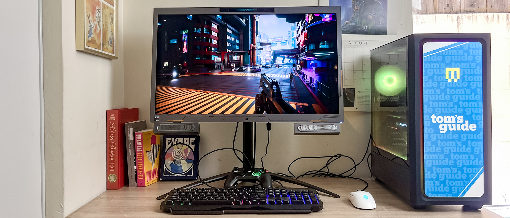 Maingear MG-1 gaming PC review unit in action