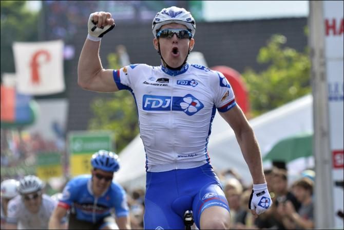 Arnaud Demare (FDJ) won stage 4 a the Tour de Suisse in a field sprint finale