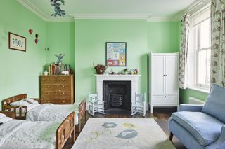 green children's bedroom