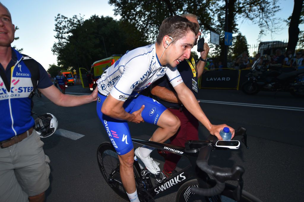 Cramps for winner Alvaro Hodeg
