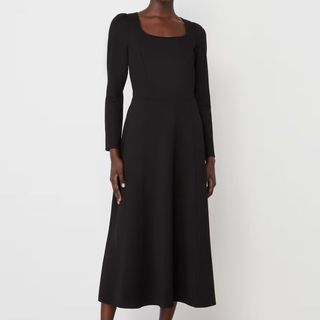 M&S black midi dress