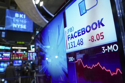 Facebook stock shares on a monitor